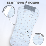 Матрасик в коляску модель КМ1 BG 169-2 серый мишки