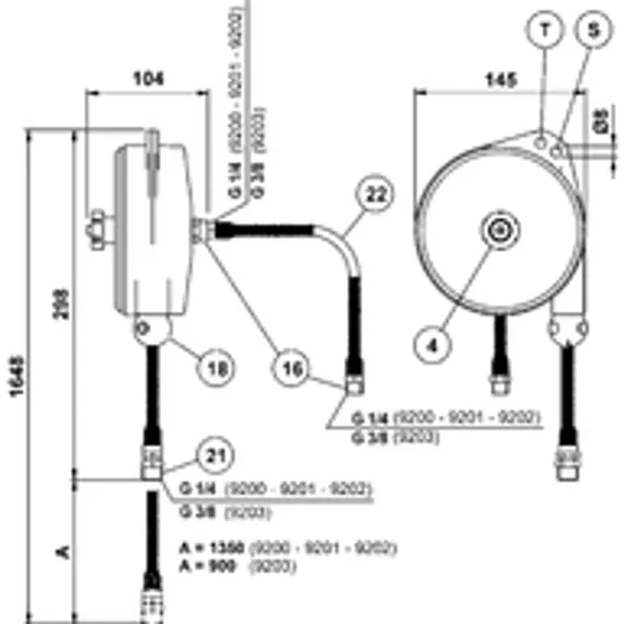 Балансир шланговый Tecna 9202