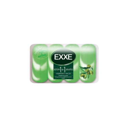 Туалетное крем-мыло "EXXE" 1+1 "Оливковое масло" 4шт*90г (ЗЕЛЕНОЕ)