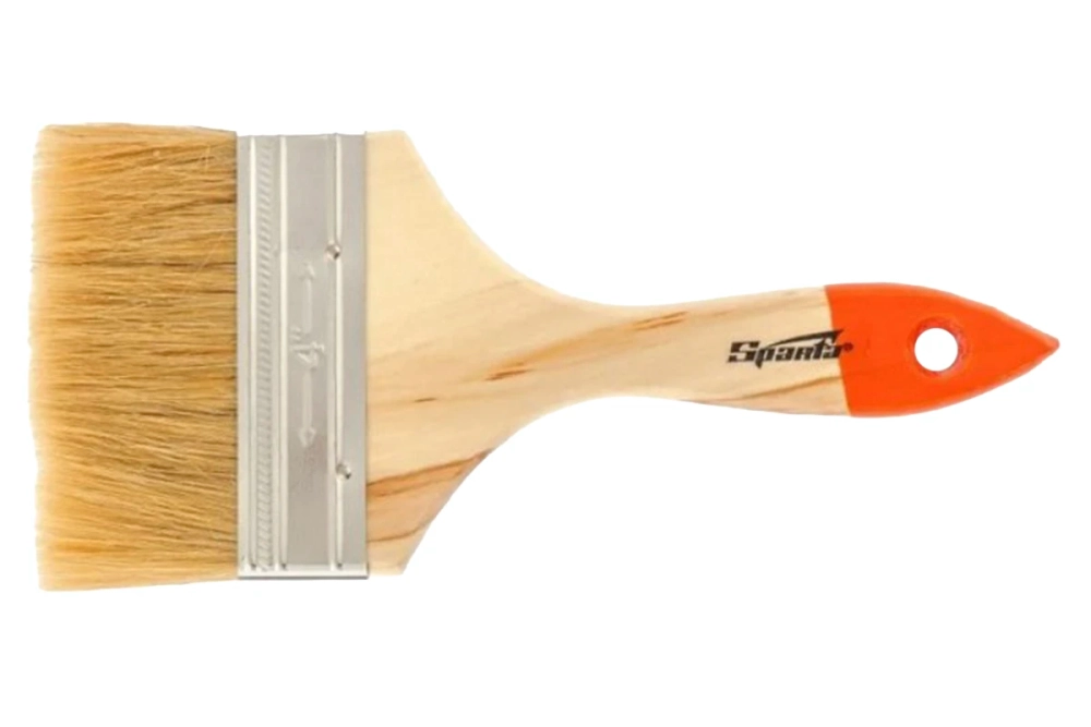 Кисть плоская Slimline 4" 100 мм, натуральная щетина, деревянная ручка Sparta