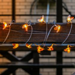 USL-S-127-PT4000 BEES Садовая гирлянда на солнечной батарее Пчелки. 20 светодиодов. Теплый белый свет. 1xАА Ni-Mh аккумулятор в-к. IP44. TM Uniel.