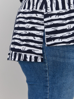 Блузка БЛ-131/синий-полосаквадрат