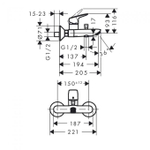 Смеситель для ванны Hansgrohe Logis 71400000