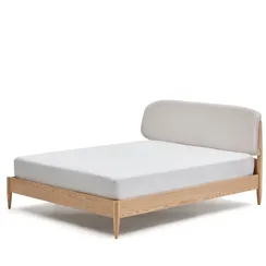 Кровать Octavia из ясеневой фанеры с белым мягким изголовьем 180x200 см