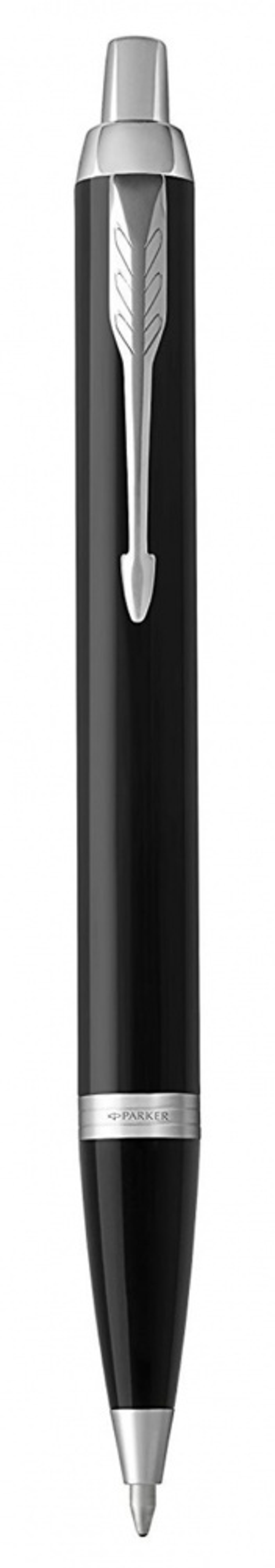Шариковая ручка Parker IM Metal Black CT лак глянцевый, стержень: M, цвет чернил: blue, в подарочной упаковке.