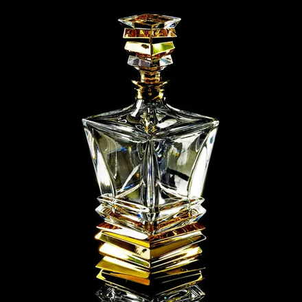 Migliore De Luxe Штоф для виски Vikont, хрусталь, декор золото 24К, 0.85л 29см
