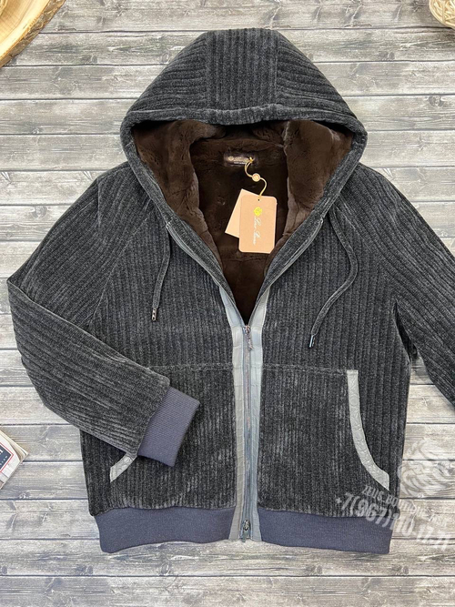 Куртка с мехом Loro Piana со вставками кожи крокодила