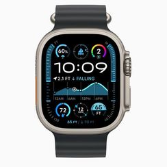 Apple Watch Ultra 2 GPS + Cellular, 49mm, титан светлого цвета, ремешок Ocean черного цвета (2024)