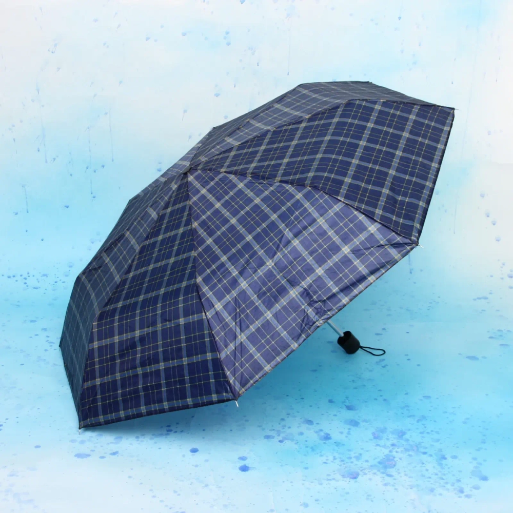 Зонт мужской механический «Ultramarine», клетка, 8 спиц, d-105см, длина в слож. виде 24см