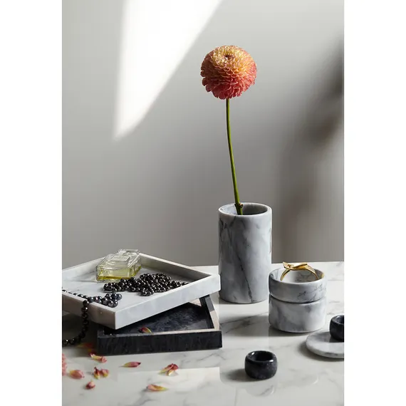 Шкатулка для украшений Marm, D10,5х11,8 см, белый мрамор