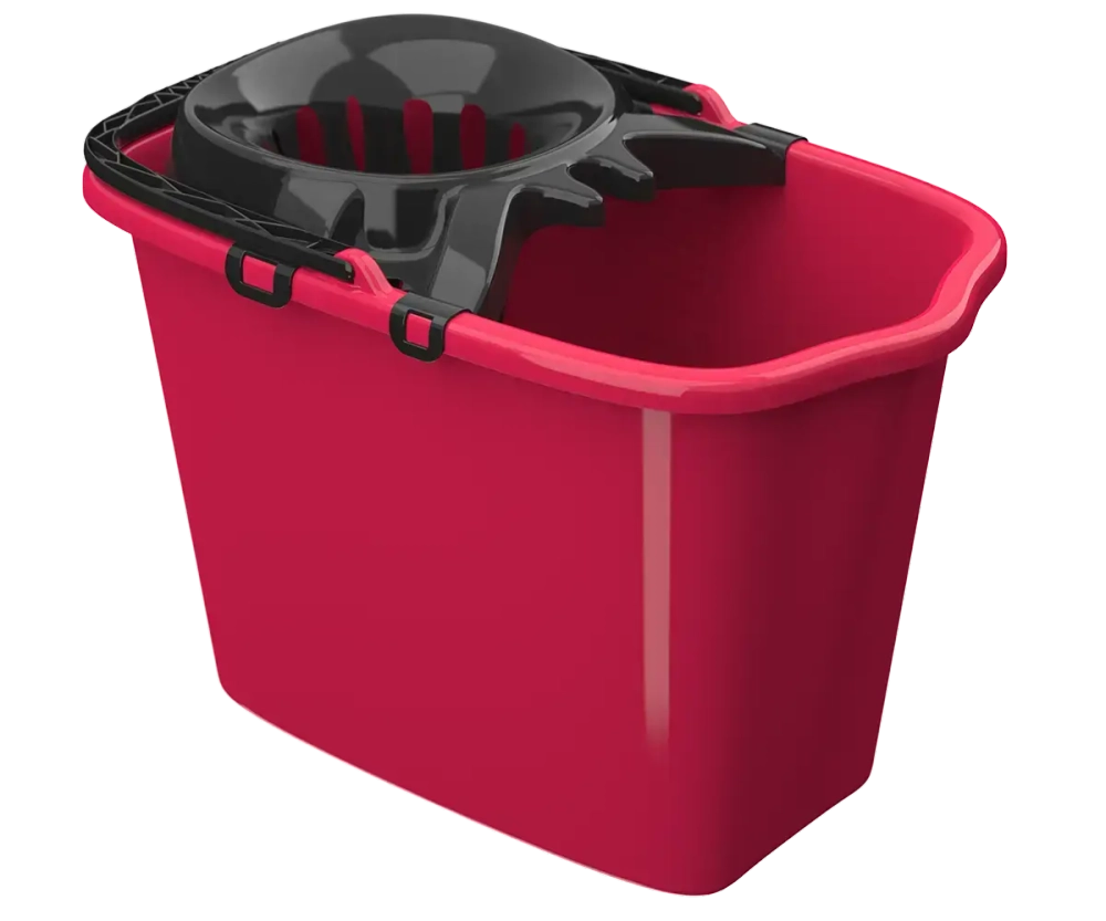 Ведро прямоугольное со сливом и отжимом 15л (МОП)