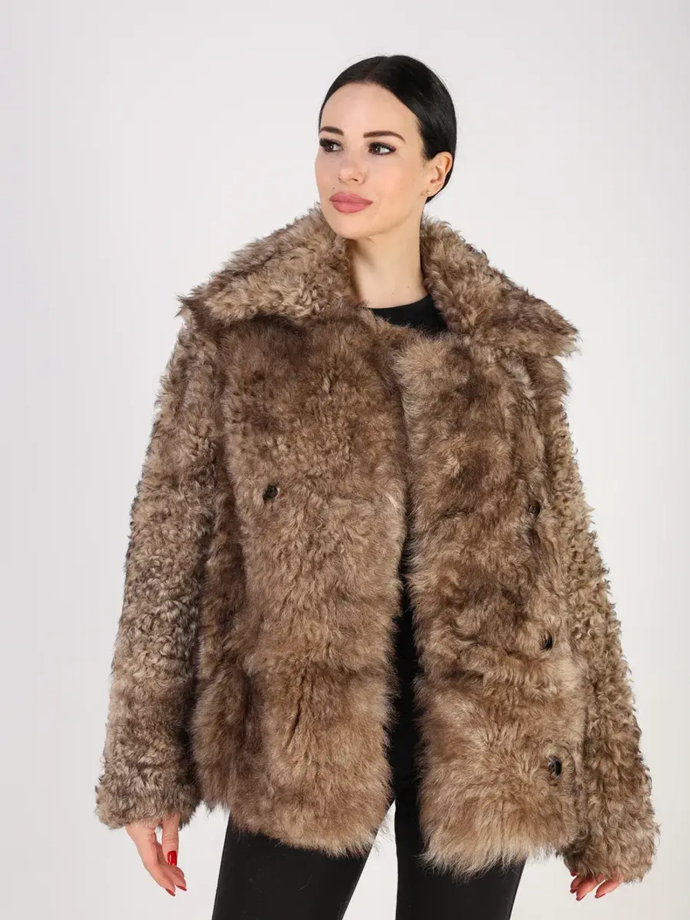 Дубленка зимняя шуба натуральная короткая