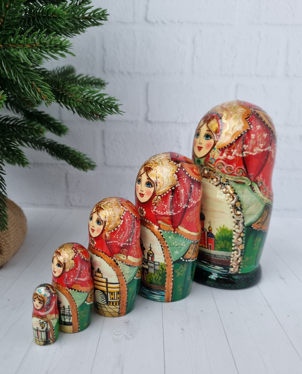 Матрешка Санкт-Петербург 15см 5 мест