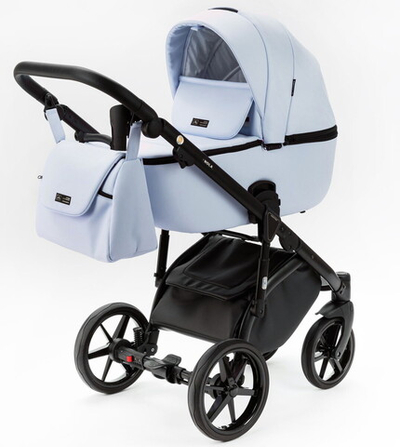 Детская коляска Adamex Nola Deluxe 3 в 1 N-SA17 (ГОЛУБАЯ КОЖА)