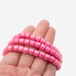 Бусины хеши, каучук с напылением, оттенок "Розовый", 6*6мм