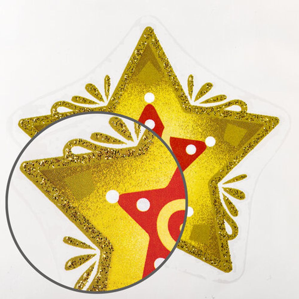 Украшение для окон и стекла ЗОЛОТАЯ СКАЗКА "Красно-золотые снежинки 3", 30х38 см, ПВХ, 591209