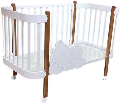 Детская кроватка Кедр Adele продольный маятник 3 в 1 белый/бук
