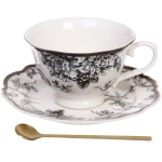 Чайная пара «Эдем» (кружка 250мл, блюдце,ложка) серая