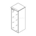 Шкаф колонка с стеклянной дверью в алюминиевой раме и топом Skyland WAVE WMC 42.7(R) бук тиара