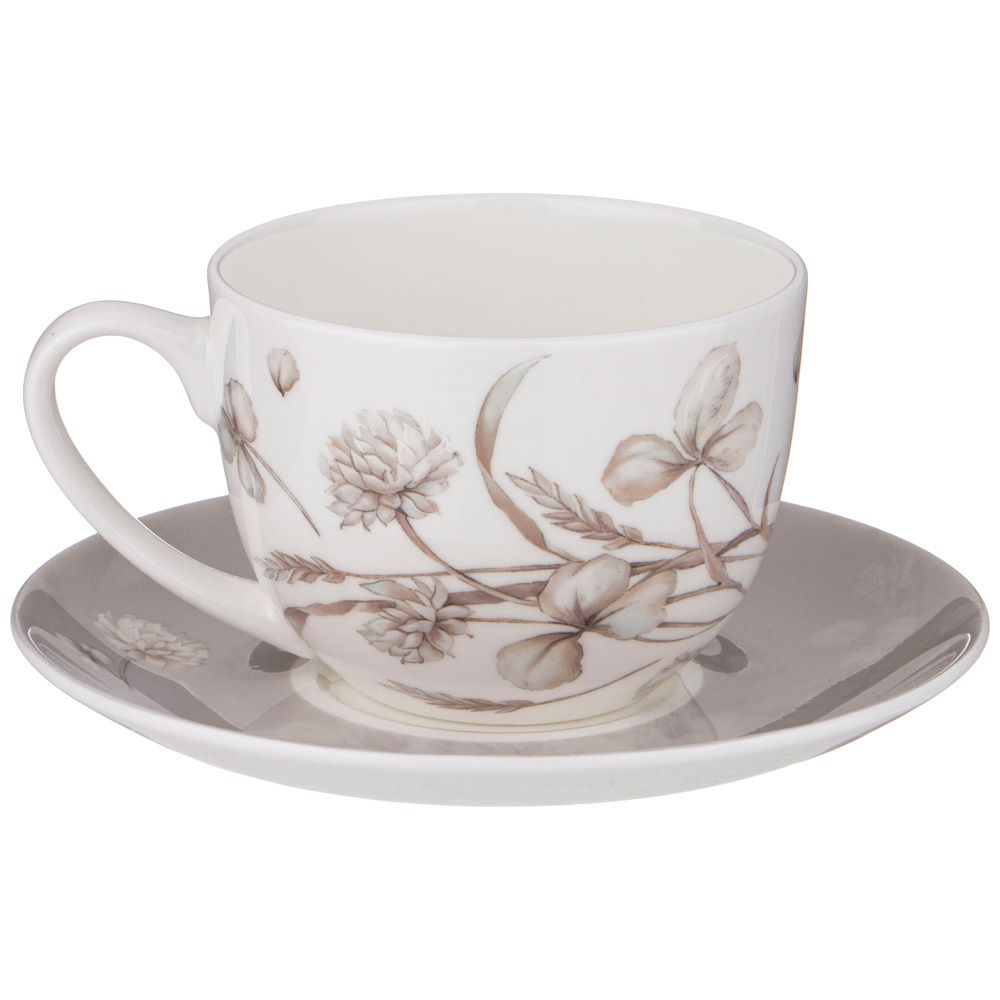 ЧАЙНЫЙ НАБОР LEFARD "WHITE FLOWER" НА 6ПЕР. 12ПР. 330МЛ СЕРЫЙ (КОР=4НАБ.)