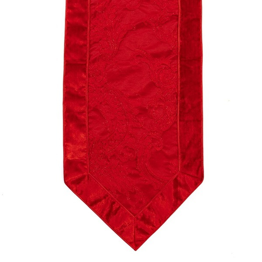 Дорожка на стол Узоры, красная 183 см [Арт. L20269]