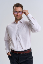 Сорочка мужская ELITA длинный рукав, цвет белый, клетка, хлопок, пэ 59011 02