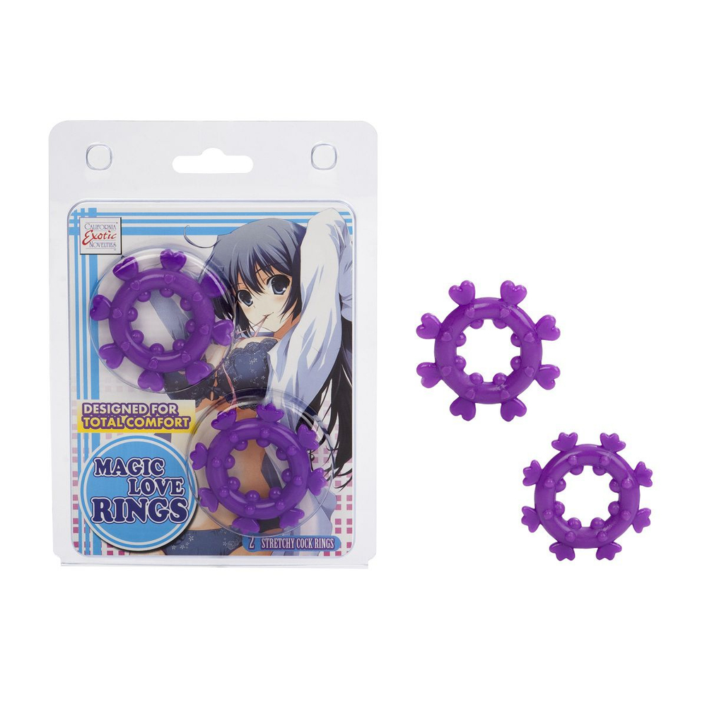 Набор из двух фиолетовых эрекционных колец MAGIC LOVE RINGS (Цвет: фиолетовый)
