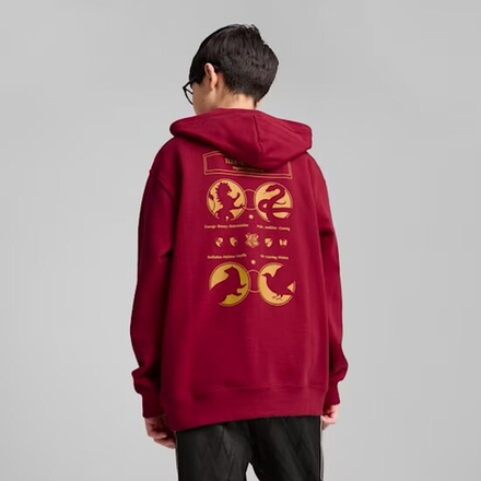 PUMA X HARRY POTTER ТОЛСТОВКА СВОБОДНОГО КРОЯ С КАПЮШОНОМ, КРАСНЫЙ