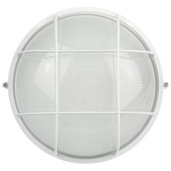 Светильник ЭРА НБП 03-100-002 Акватермо алюминий/стекло решетка IP54 E27 max 100Вт D240 круг белый | Светильники ЖКХ IP54