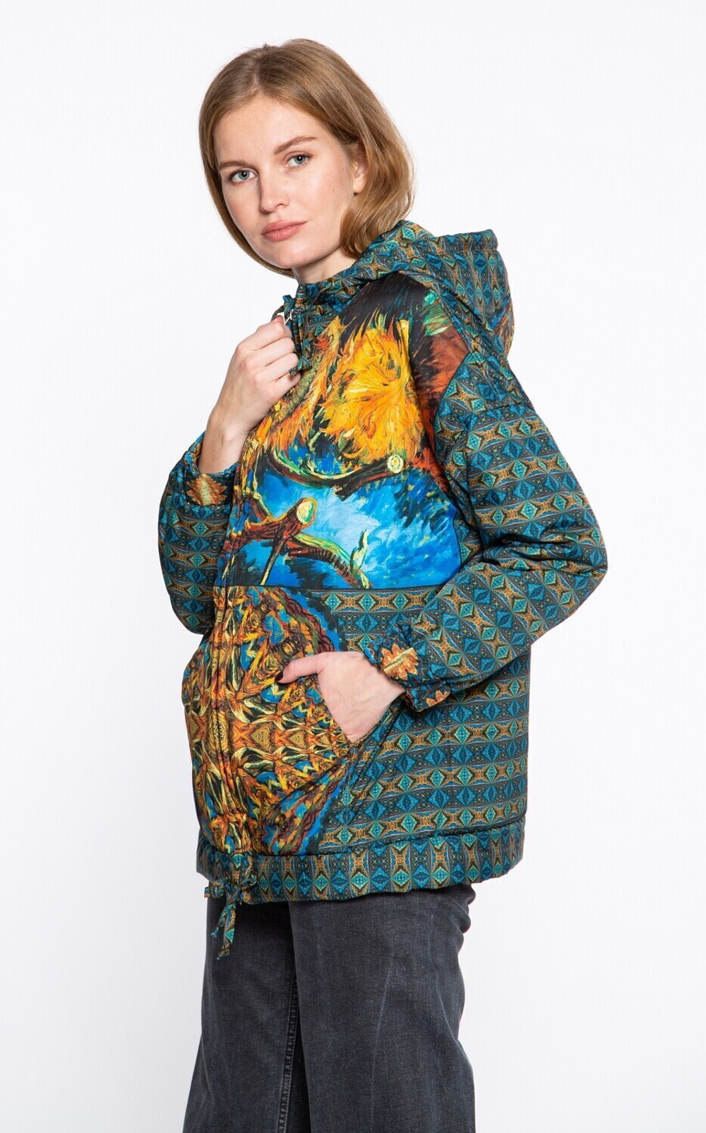 Куртка "Подсолнухи", по мотивам картины Ван Гога "Подсолнухи (F452)"