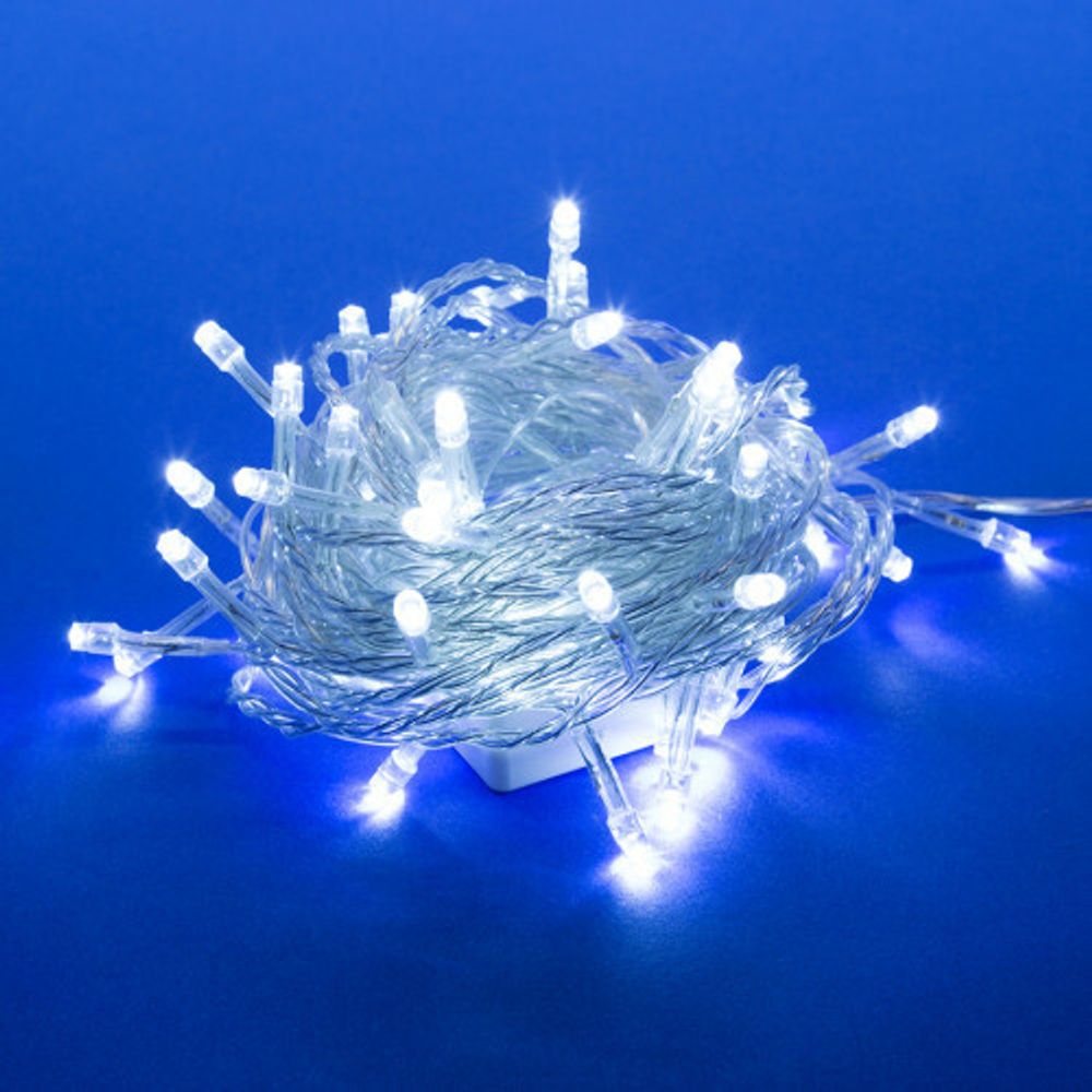 ULD-S0700-060/DTA WHITE IP20  Гирлянда светодиодная с контроллером, 7м. 60 светодиодов. Белый свет. Провод прозрачный. ТМ Uniel