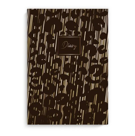 Ежедневник недат А5 интегр.пер., 80л. "Diary. Лео принт" тисн.фольгой, софт-тач, лин.