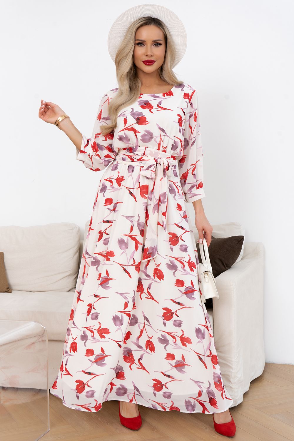 Платье Марго (айвори/тюльпаны) Р11-1245/3 Nikol