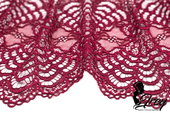 03-74 Кружево эластичное 19 см, бордо