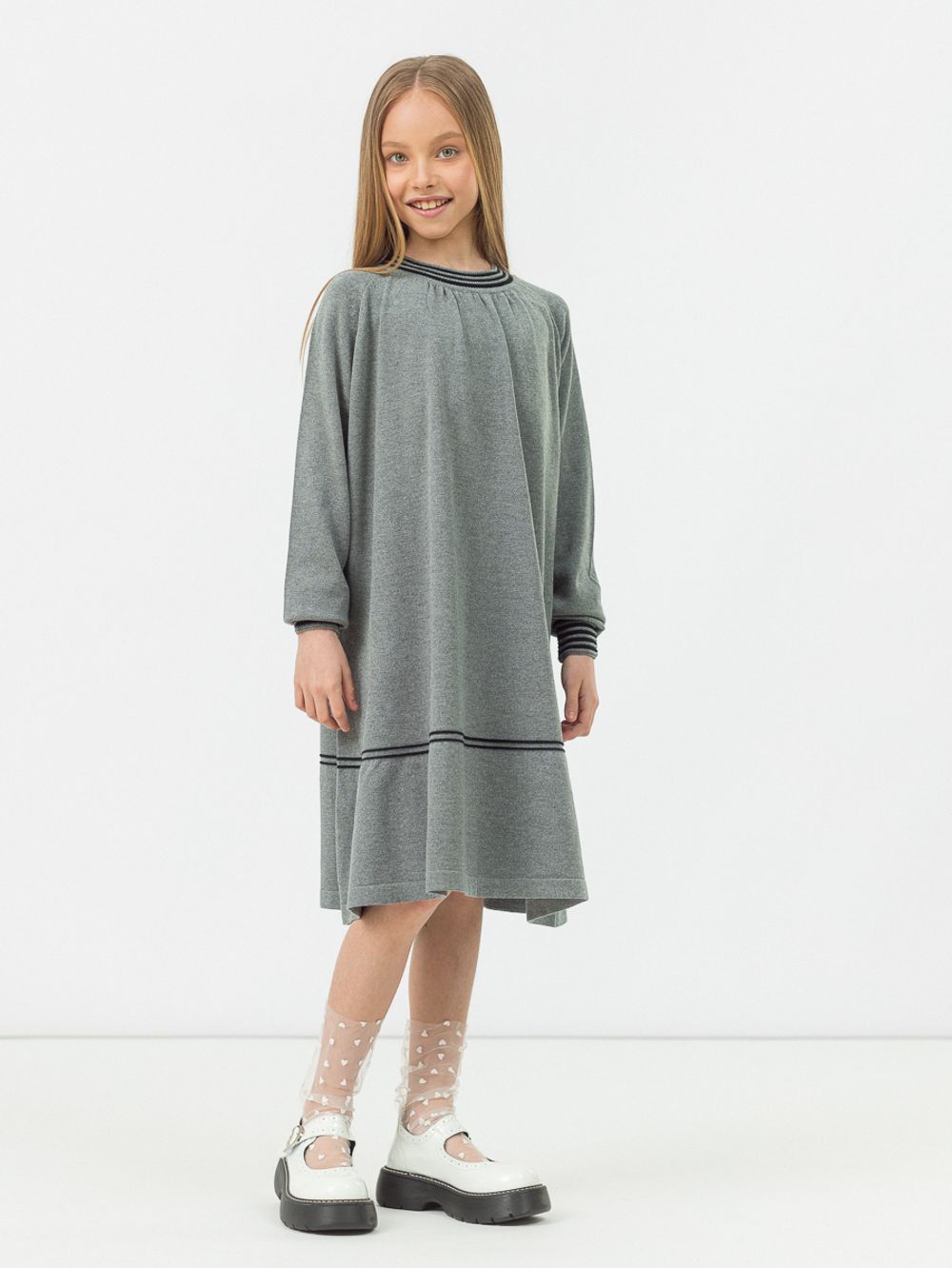 Платье для девочки AT700  серый