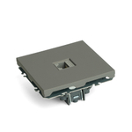 Розетка компьютерная 1-местная RJ-45 (механизм), STEKKER, серия Эмили, RST00-5117-10, платиново-серый, soft touch 49951