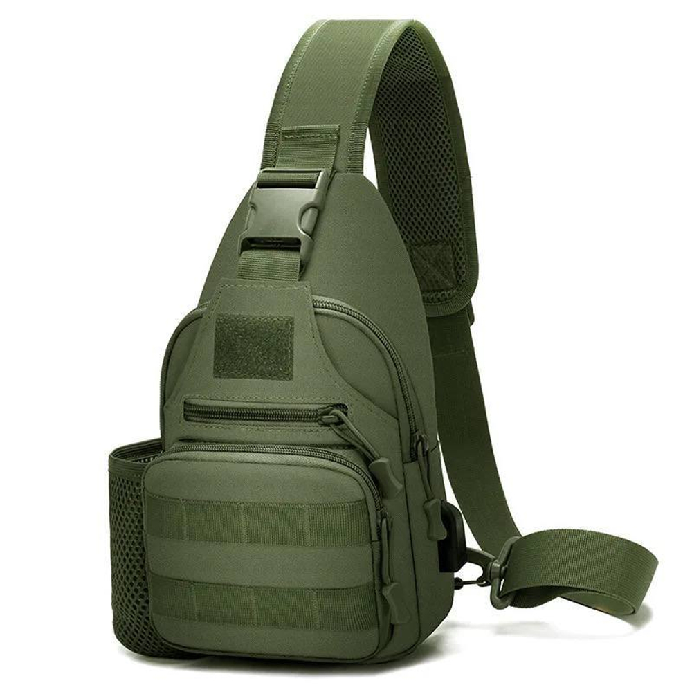 Тактическая плечевая сумка / олива