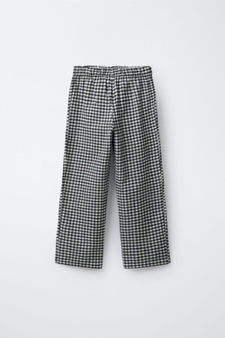 ZARA КОМБИНИРОВАННАЯ ПИЖАМА ИЗ ФЛИСА И В КЛЕТКУ ВИШИ, ЧЕРНЫЙ/ЭКРЮ