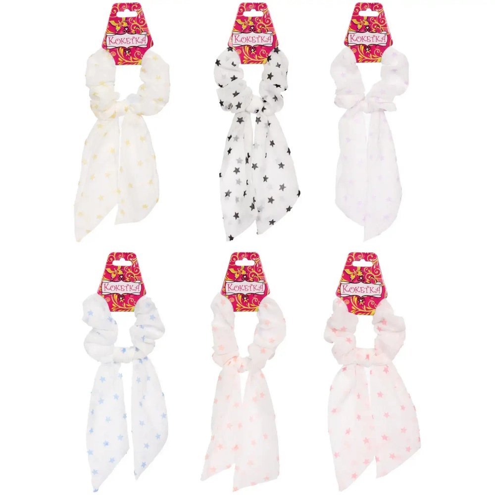 Резинка для волос «La Belle», звездочки, микс 6 цветов, 8*13см (подвес Кокетка)