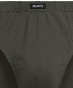 Мужские трусы слипы классика Atlantic, набор 3 шт., хлопок, хаки + темно-синие + темно-голубой, 3MP-129