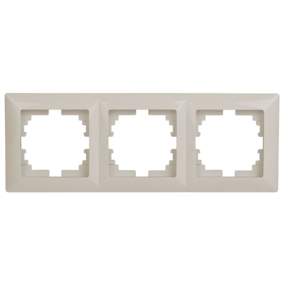 Рамка для розеток и выключателей Intro Solo 4-503-02 на 3 поста, СУ, слоновая кость