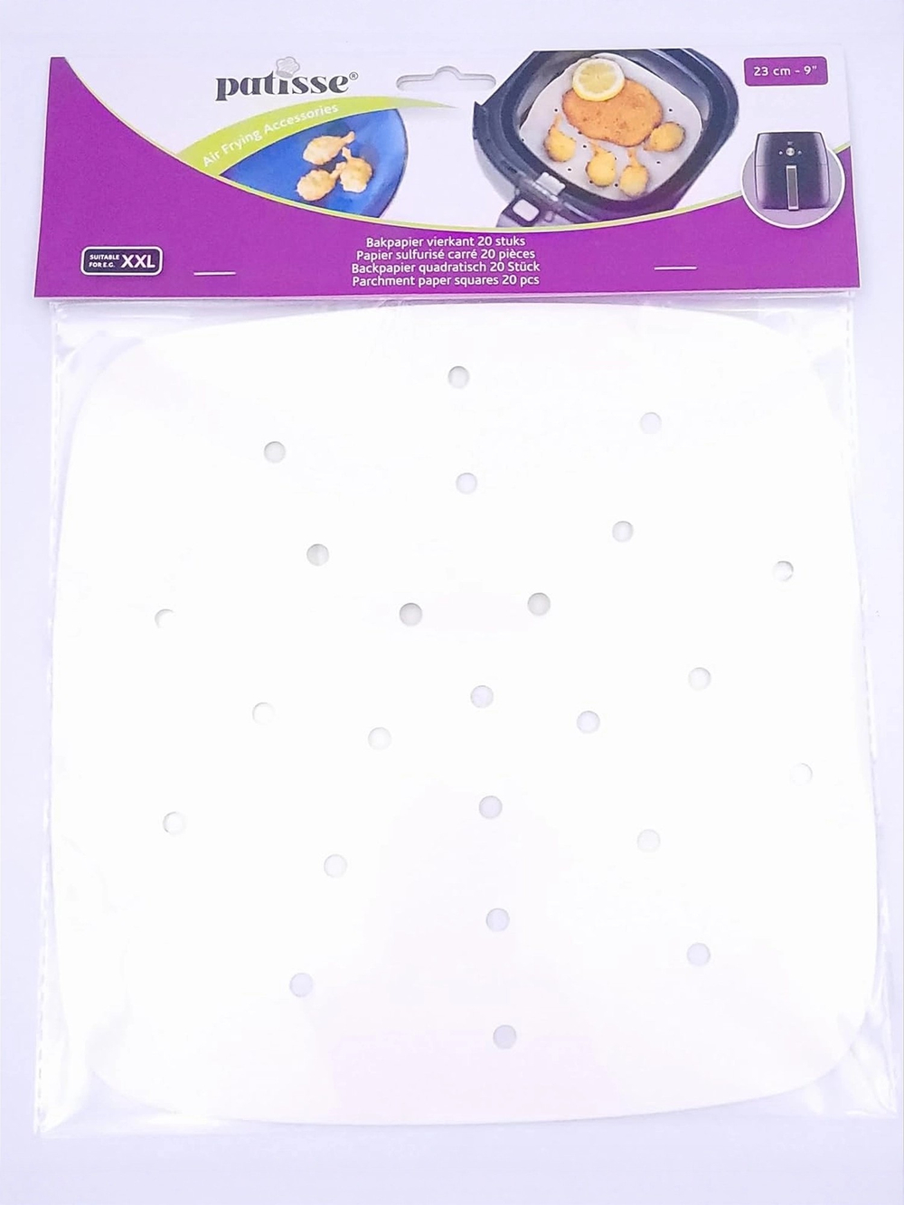 Бумага для выпечки перфорированная в листах Patisse 23х23 см, 20 шт