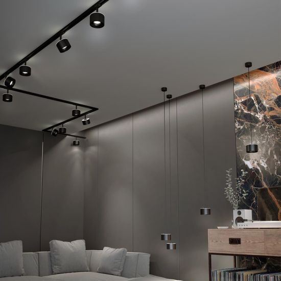 358968 OVER NT22 352 черный Светильник накладной с переключ. цв. температуры, провод 2м IP20 LED 3000К\4000К\6000К 12W вниз + 3ВW вверх 110-265V GIRO