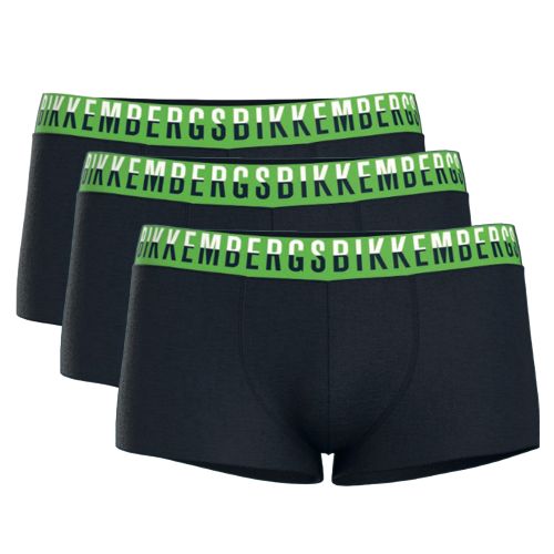 Мужские трусы боксеры темно-синие набор 3в1 Bikkembergs BICOLOR BKK52UTR27TR