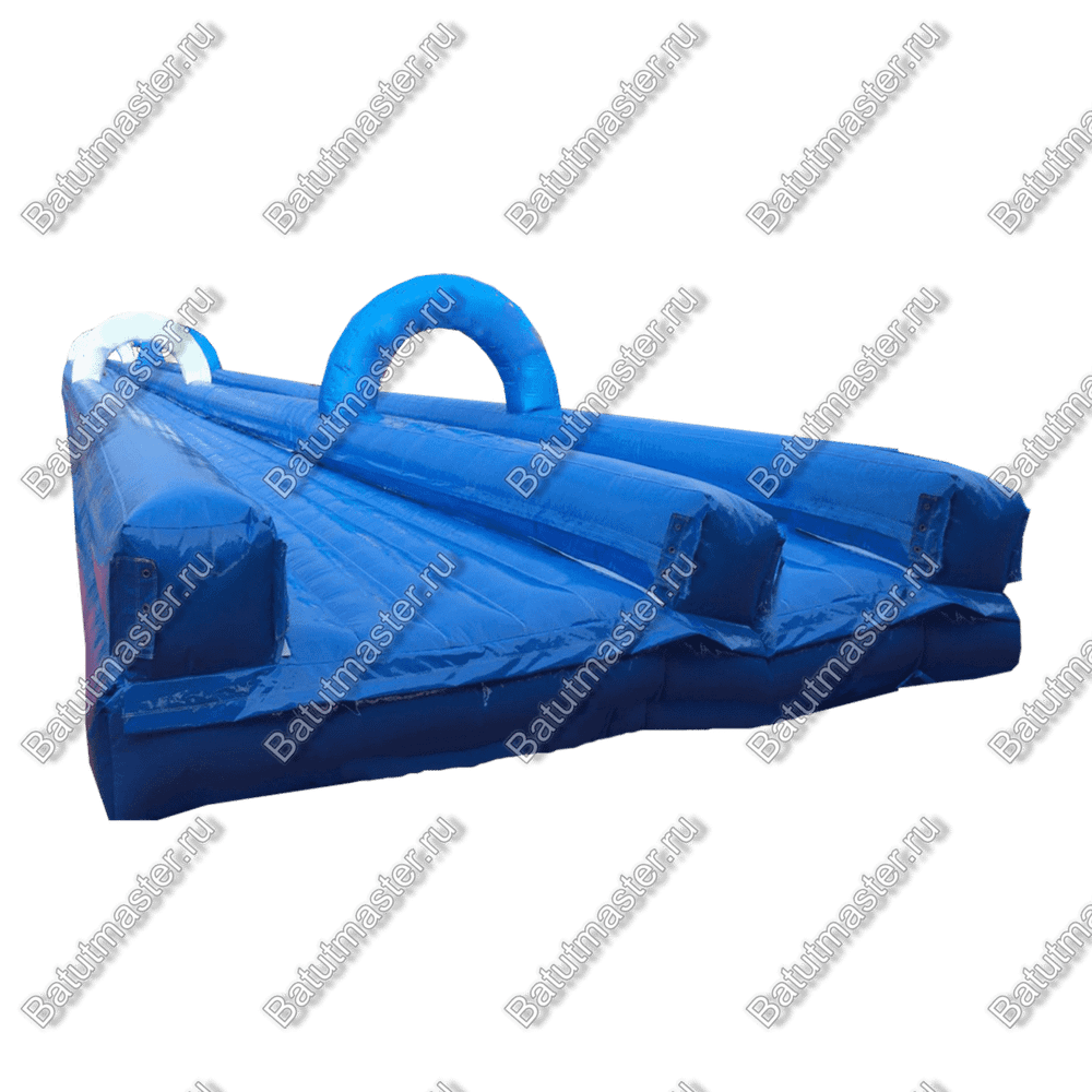 Водная горка с надувным дном, на подкачке ТУРБО "Река", 50*6*2 м
