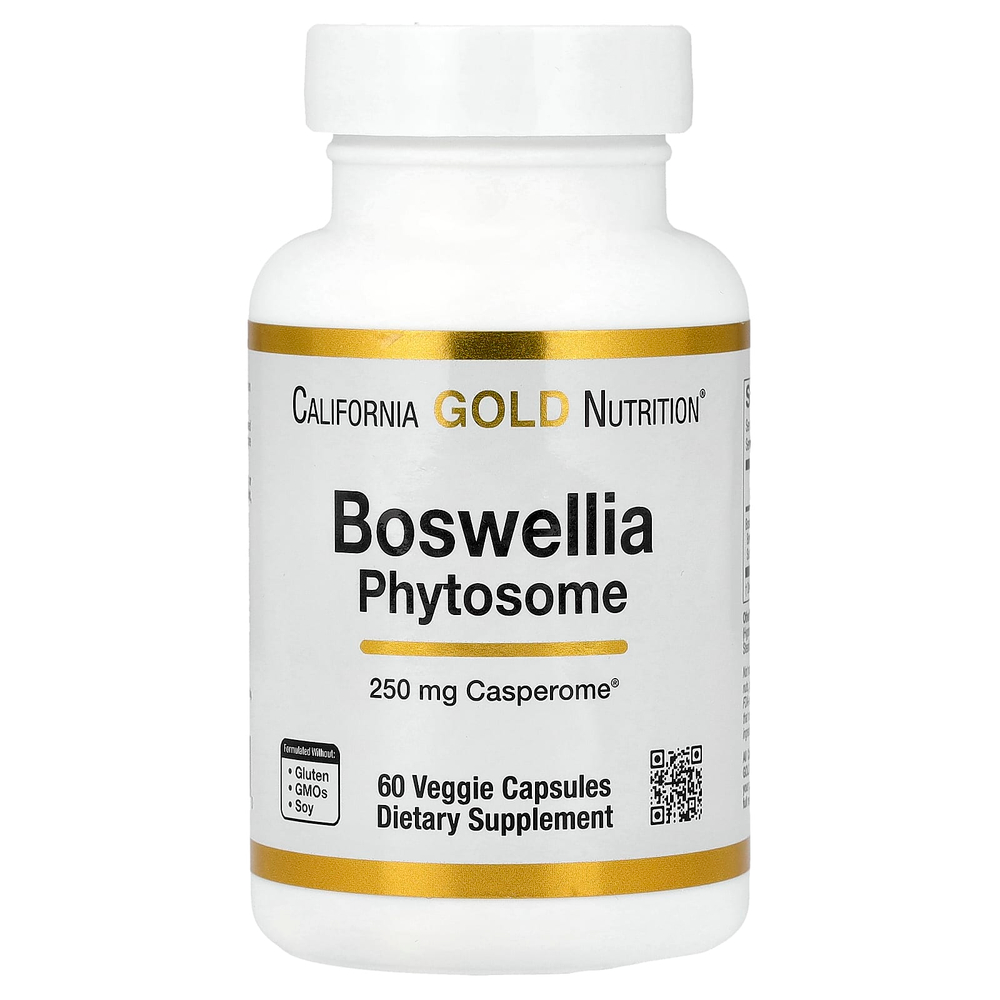 California Gold Nutrition, Boswellia Phytosome, фитосома босвеллии пильчатой с подсолнечным лецитином, 250 мг, 60 растительных капсул