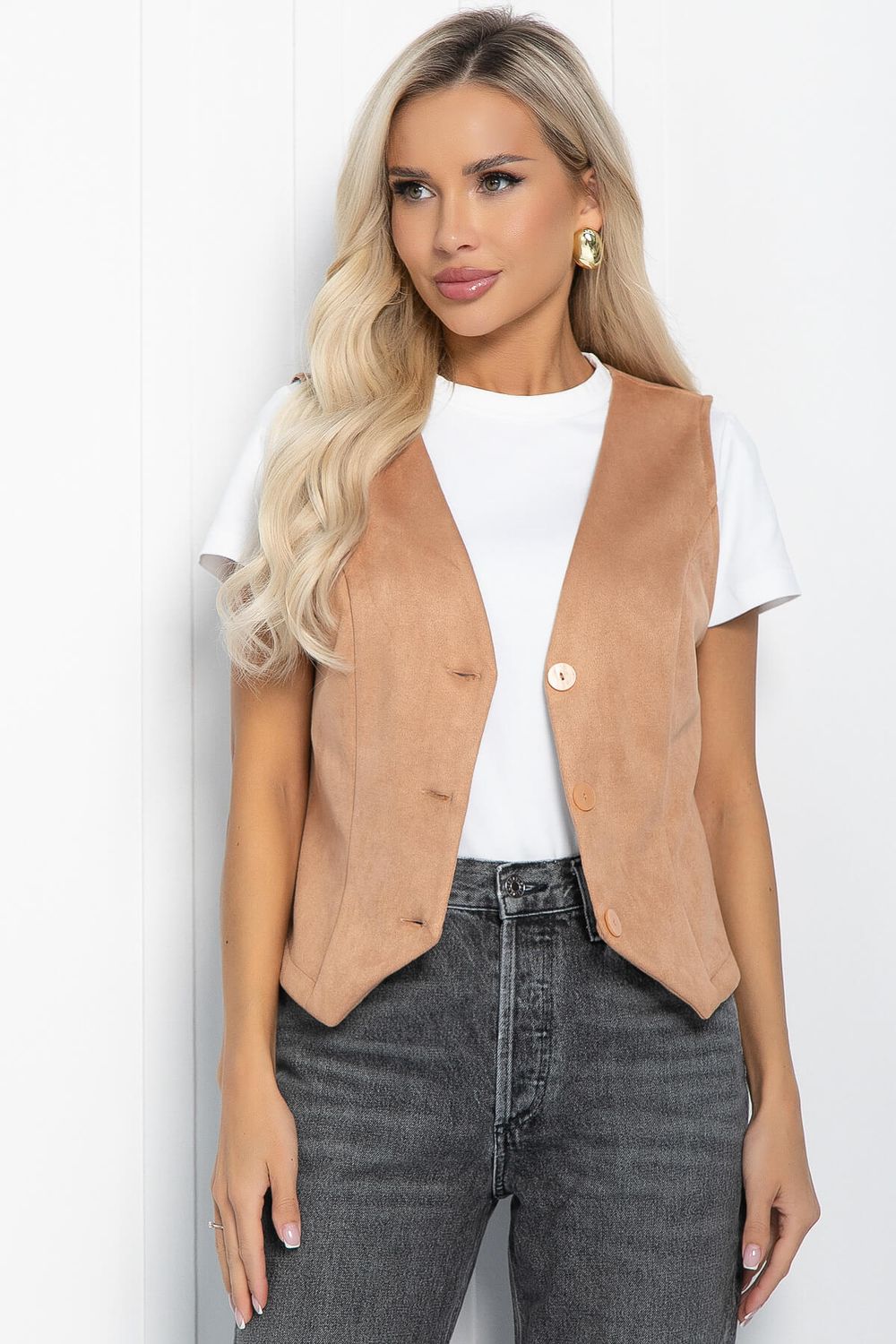 Жилет Силуэт (персиковый) Б11461 LT Collection