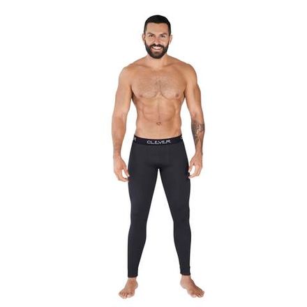 Мужские легинсы черные Clever Moda VISUAL LONG JOHNS 037311