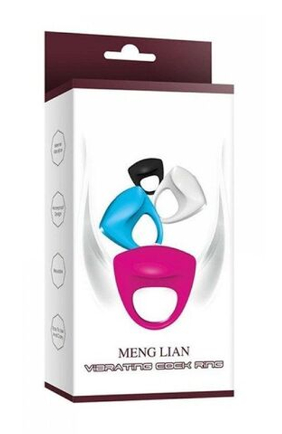 Голубое эрекционное виброкольцо Meng Lian (Цвет: голубой)