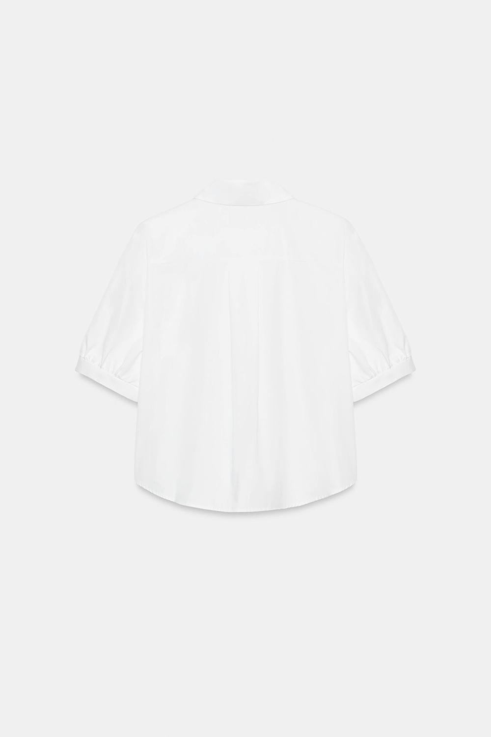 ZARA РУБАШКА ИЗ ПОПЛИНА С ЖЕМЧУГОМ, БЕЛЫЙ